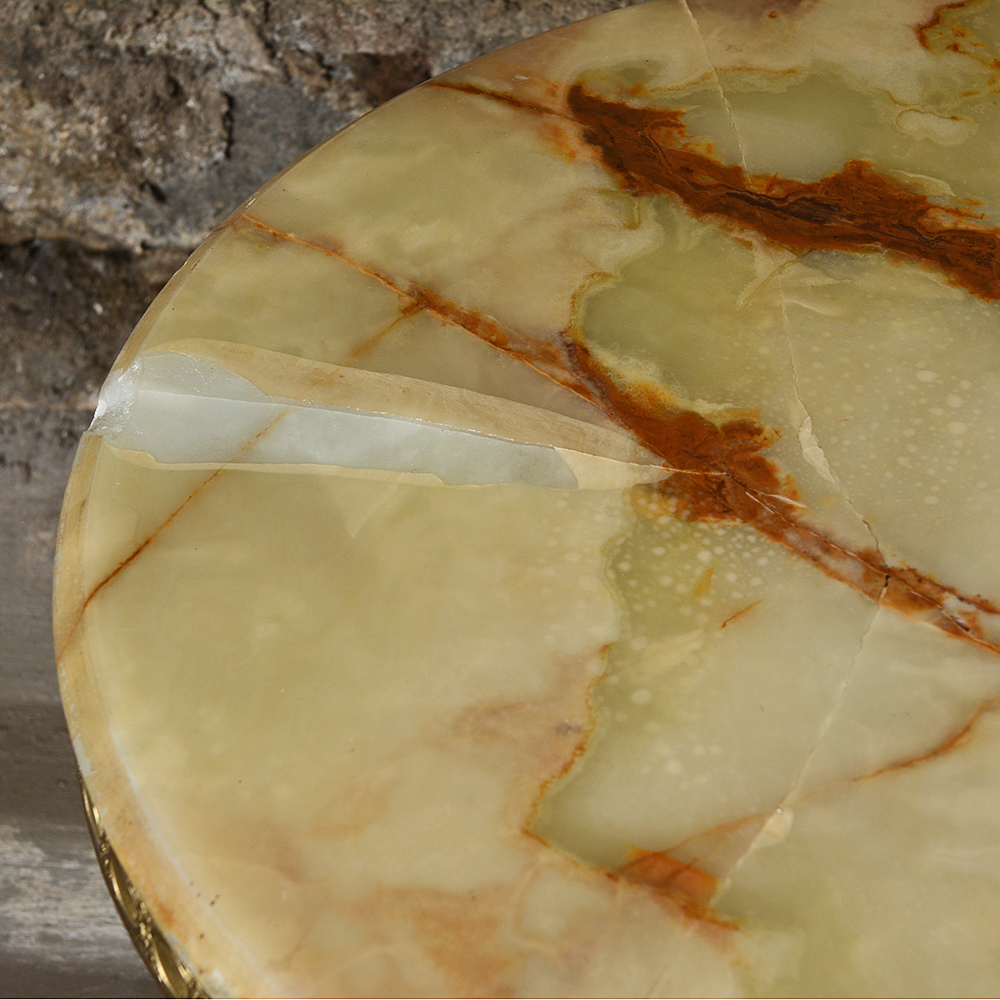 French Style Marble Top Pedestal Table