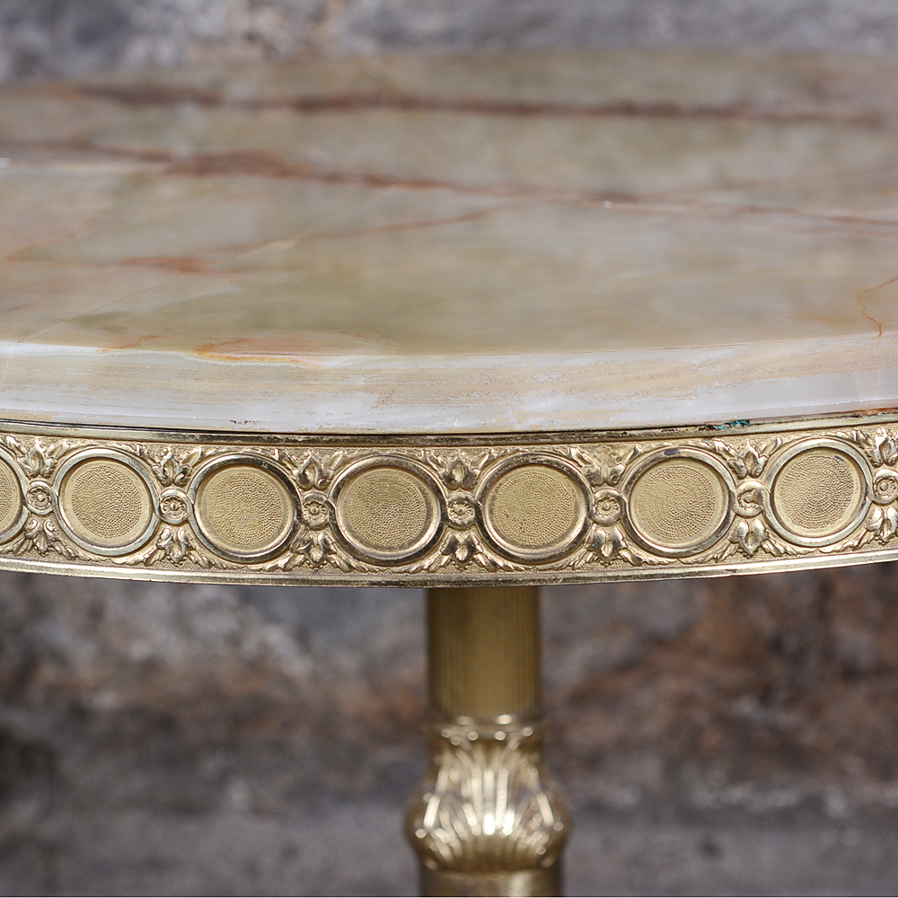 French Style Marble Top Pedestal Table
