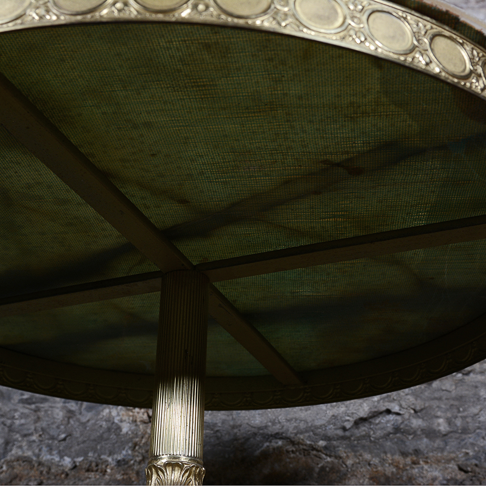 French Style Marble Top Pedestal Table