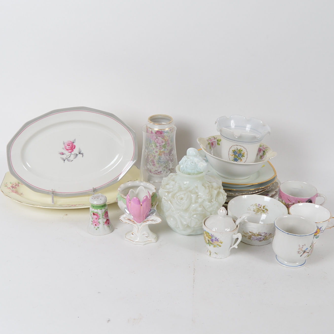 Assorted Floral China and Porcelain