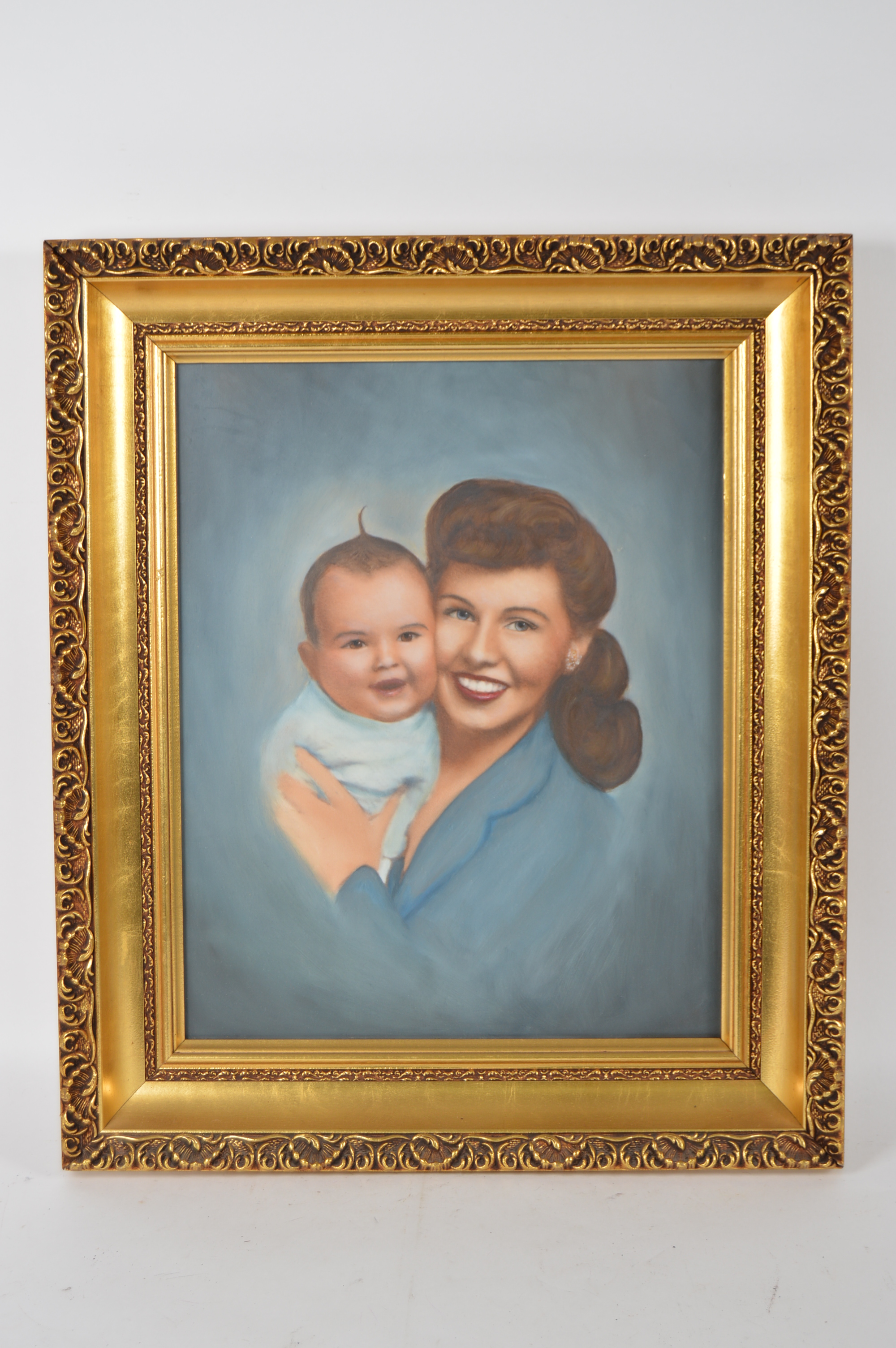 Vintage Gilt Framed Paintings and Oval Wall Mirror