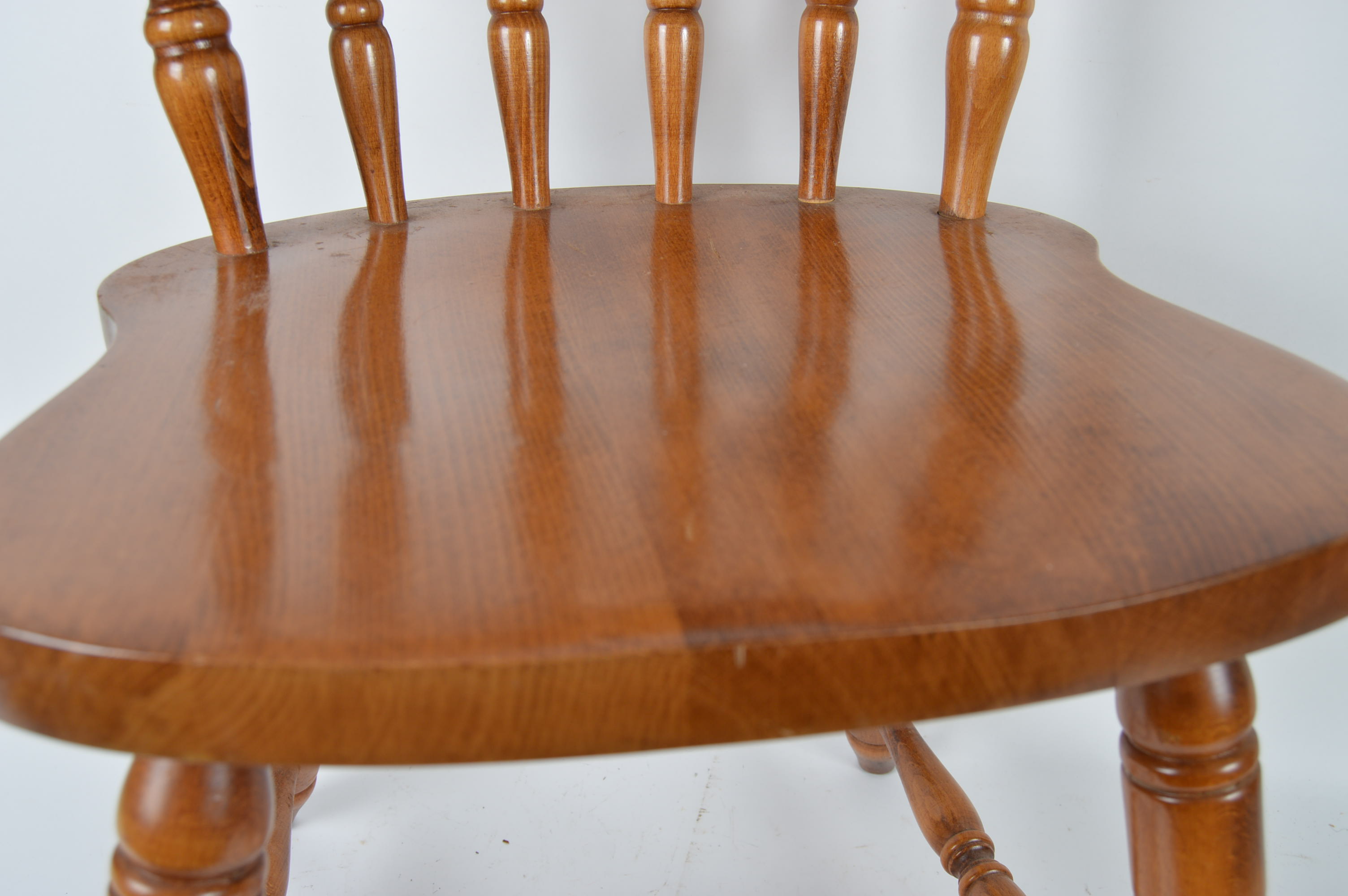 Pair of Wooden Spindle Back Dining Chairs