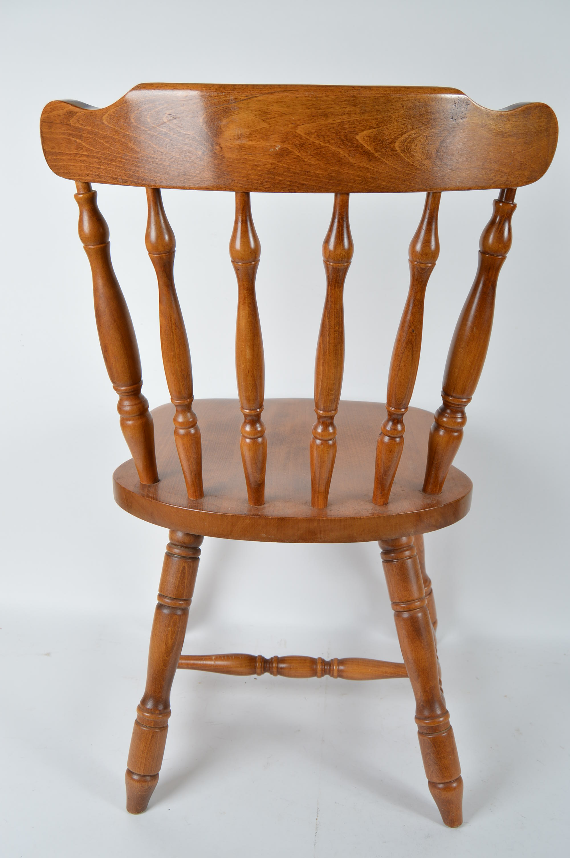 Pair of Wooden Spindle Back Dining Chairs