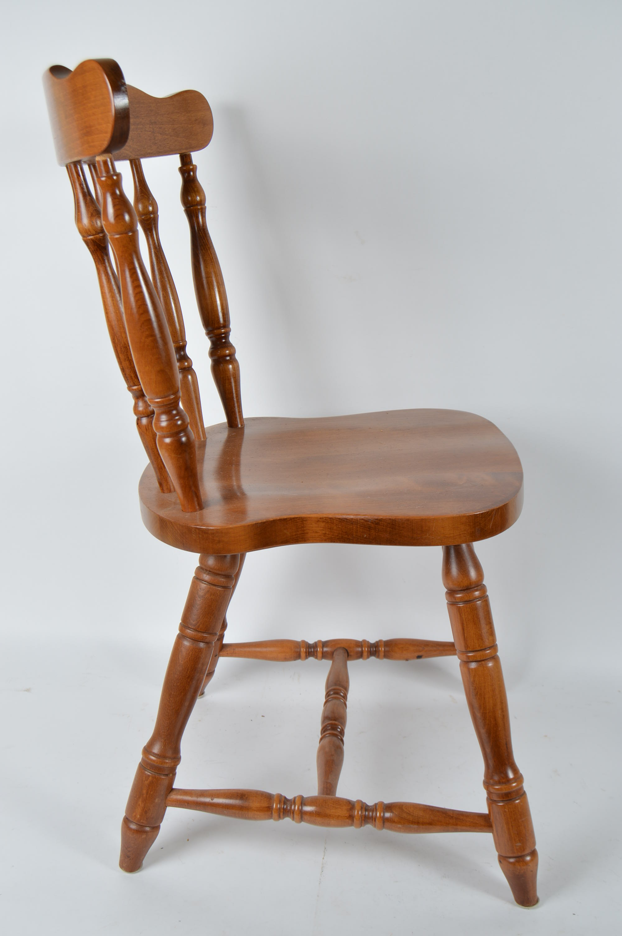 Pair of Wooden Spindle Back Dining Chairs