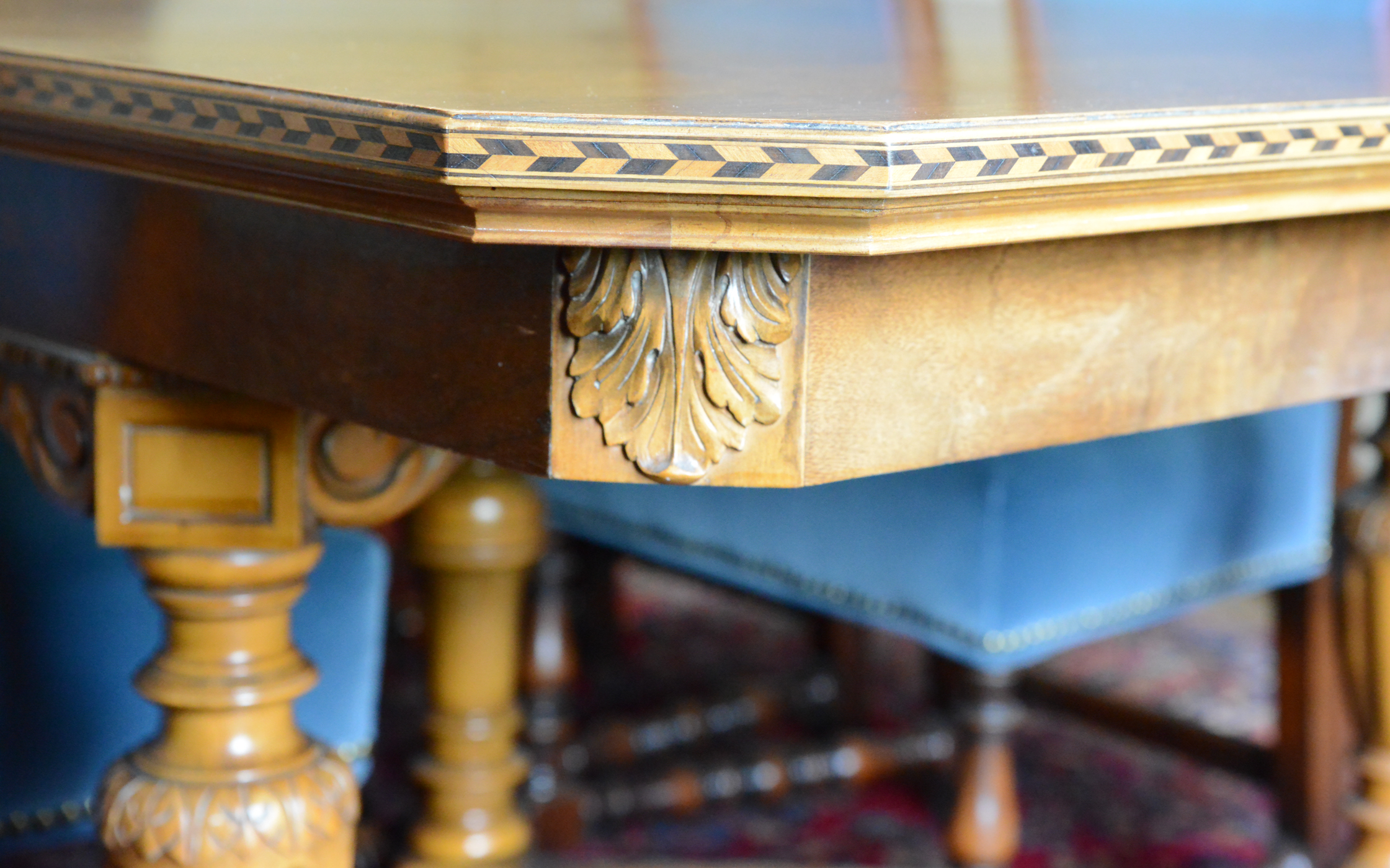 Vintage Robert W. Irwin Italian Renaissance Revival Style Dining Table and Chairs