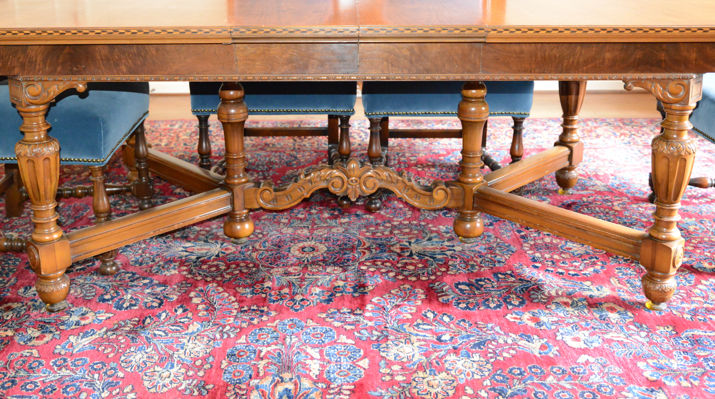 Vintage Robert W. Irwin Italian Renaissance Revival Style Dining Table and Chairs