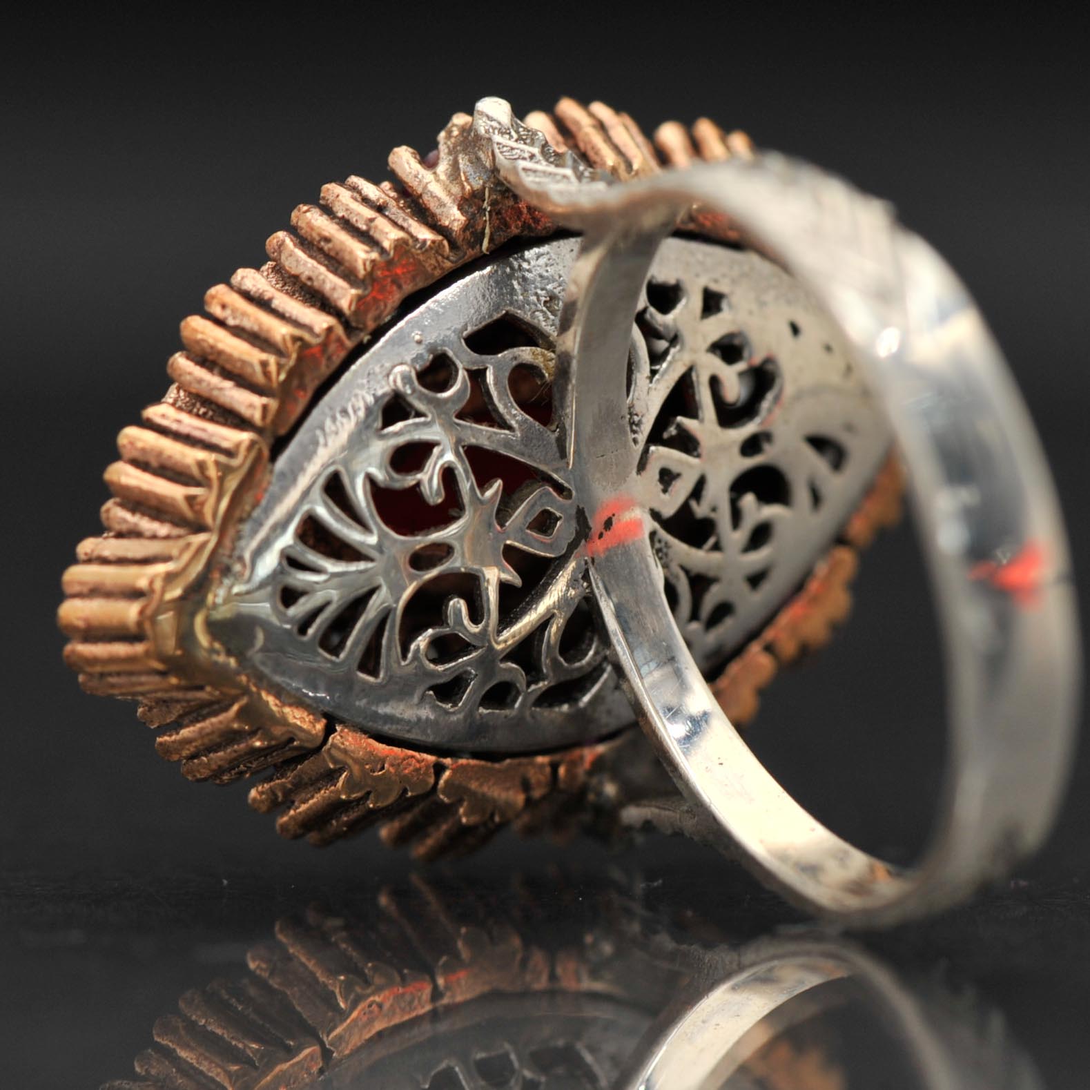 Sterling and Synthetic Stone Ring