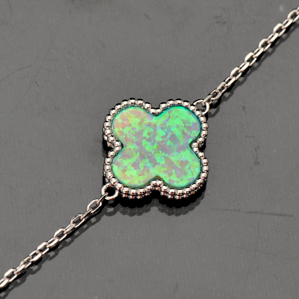 Sterling and Synthetic Opal Bracelet
