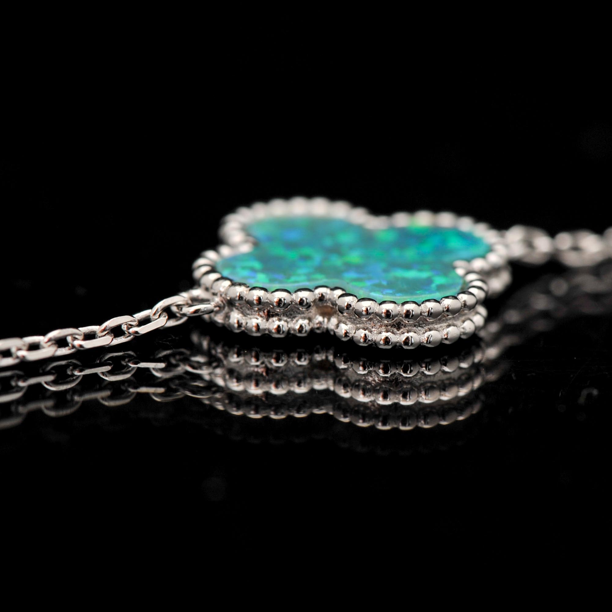 Sterling and Synthetic Opal Bracelet