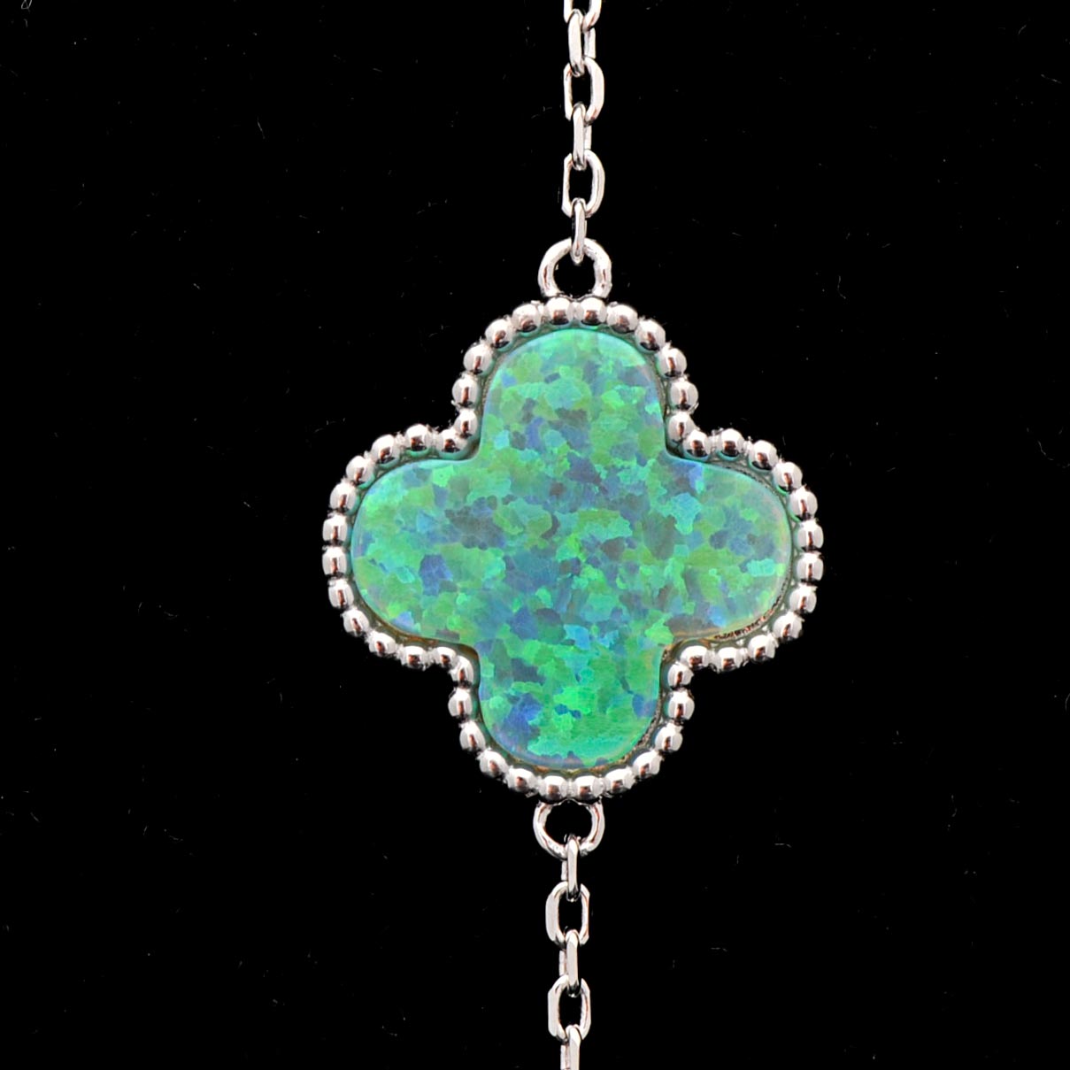 Sterling and Synthetic Opal Bracelet