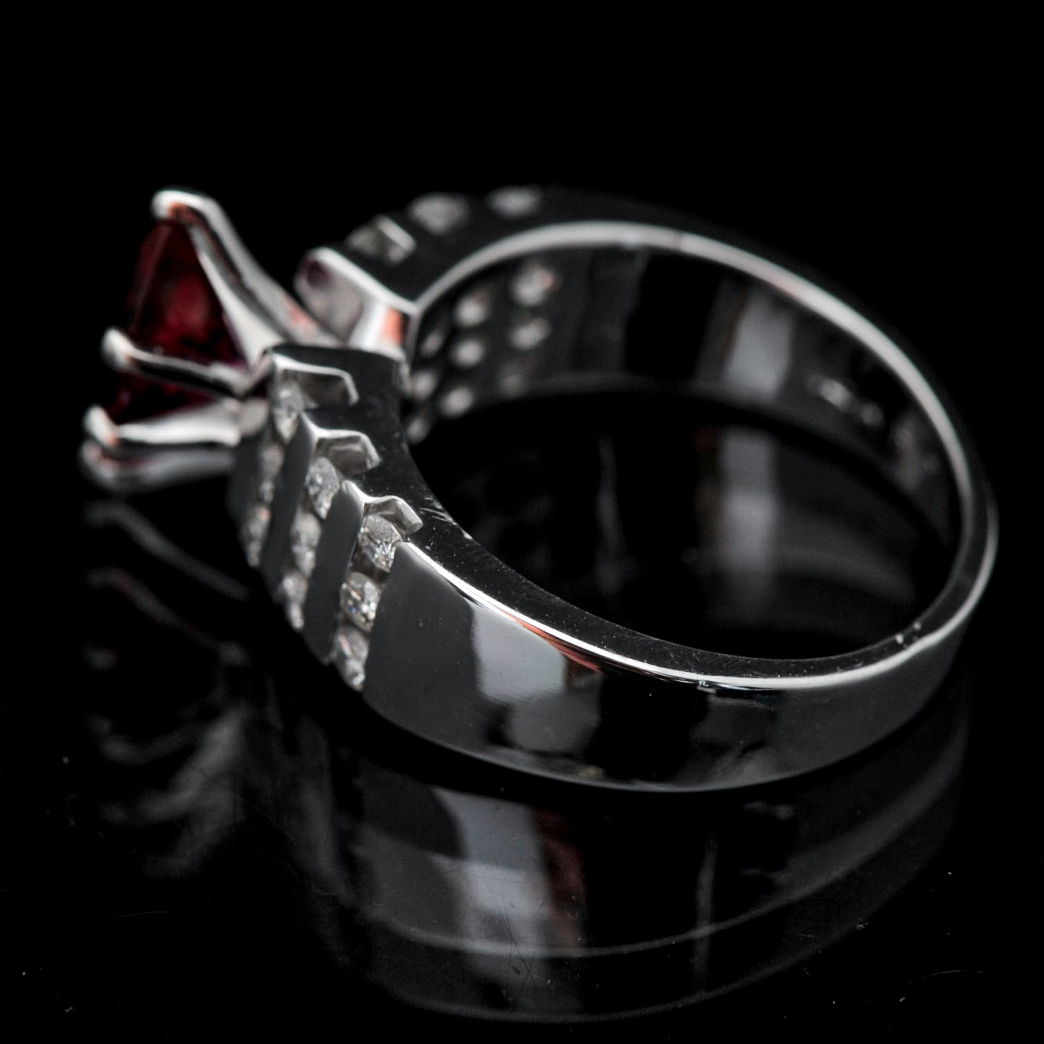 14k White Gold Ruby Ring