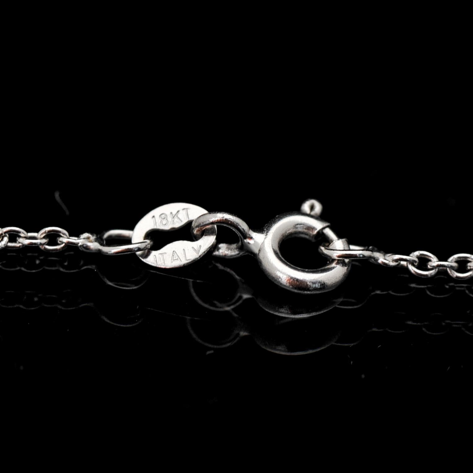 14k White Gold Diamond Pendant with 18k White Gold Chain