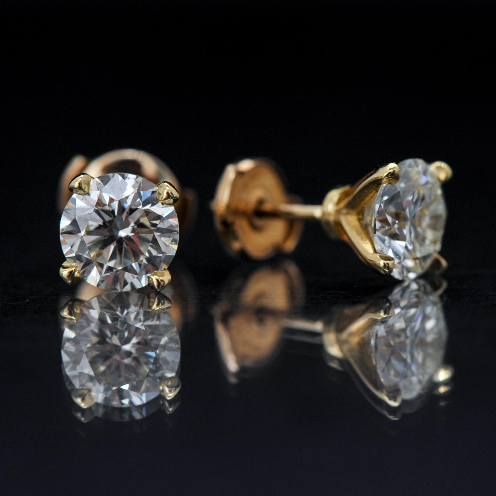 14k Yellow Gold 2.42 CTW Diamond Earrings