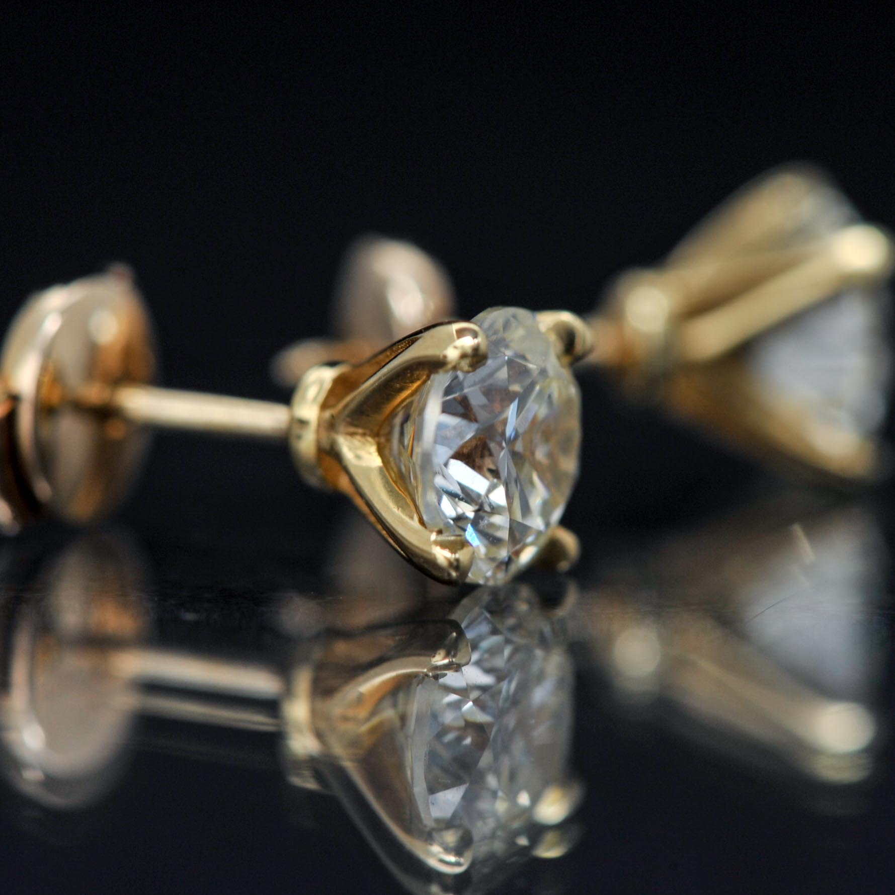 14k Yellow Gold 2.42 CTW Diamond Earrings
