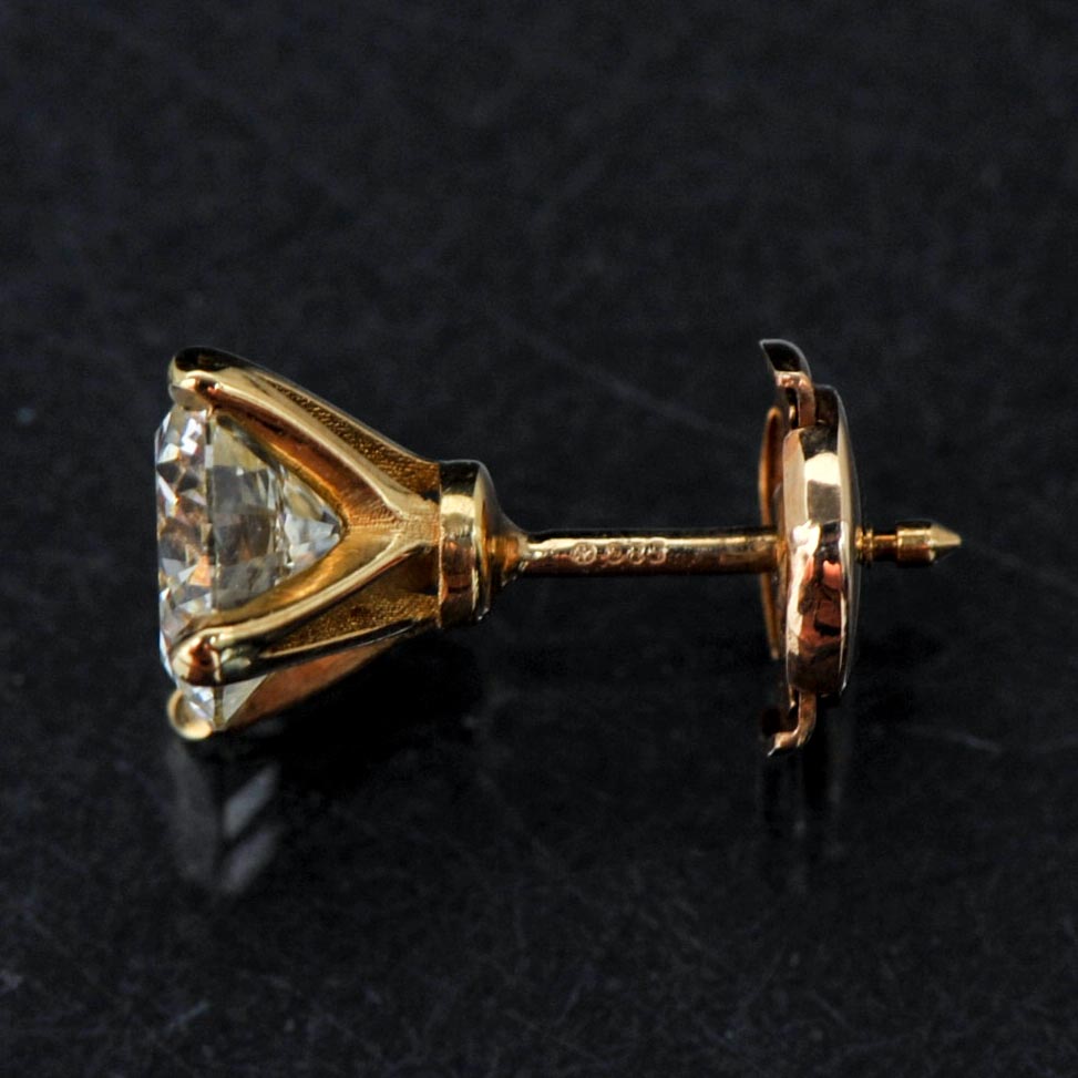 14k Yellow Gold 2.42 CTW Diamond Earrings