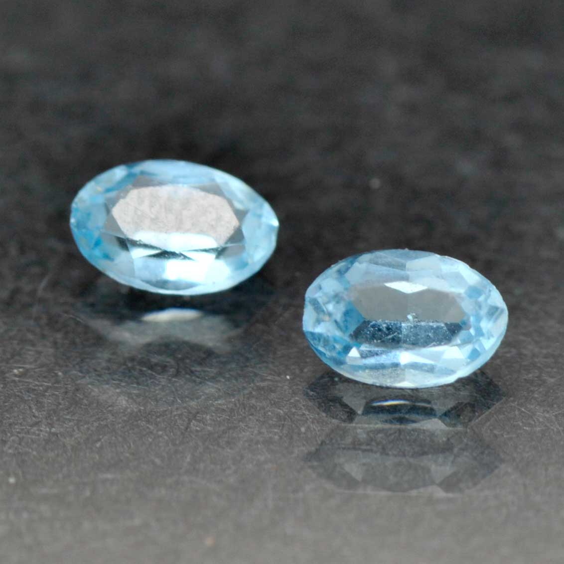 Pair of Light Blue Oval Cut Loose Stones