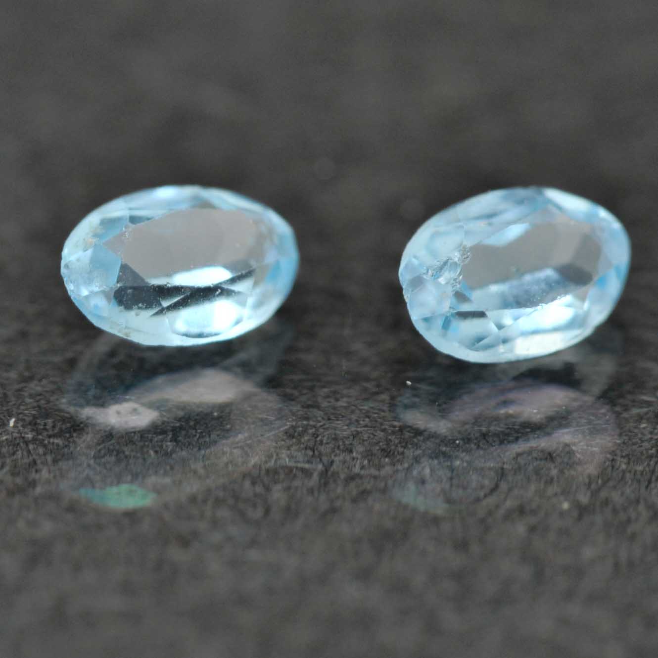 Pair of Light Blue Oval Cut Loose Stones