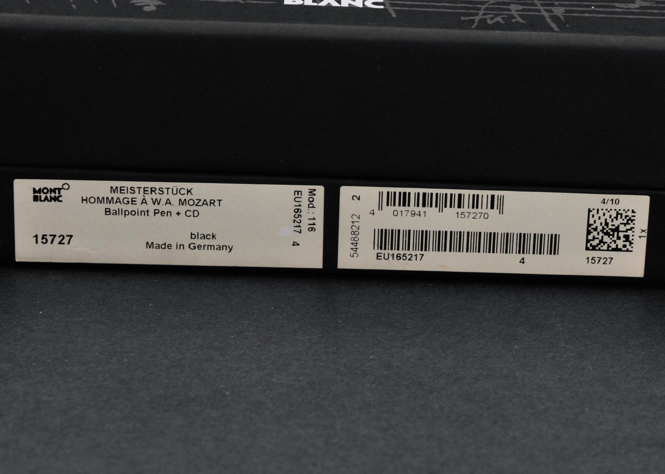 Mont Blanc Wolfgang Amadeus Mozart Homage Pen