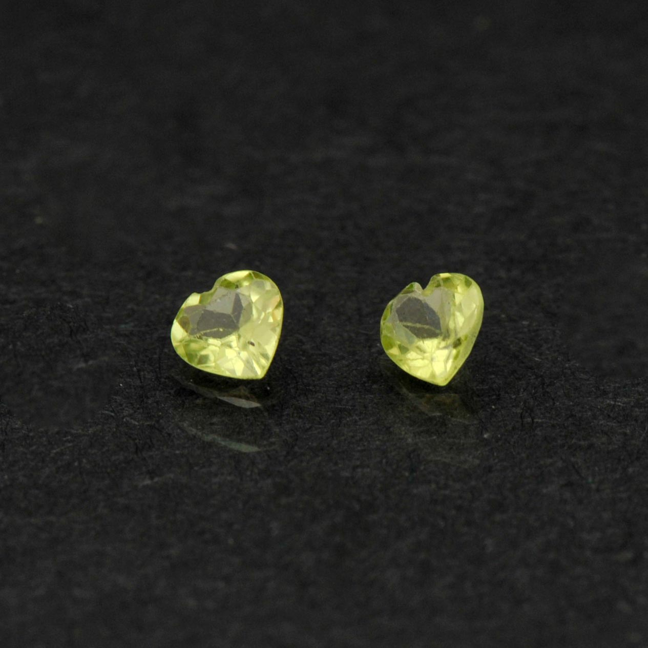 Pair of Peridot Heart-Shaped Loose Stones