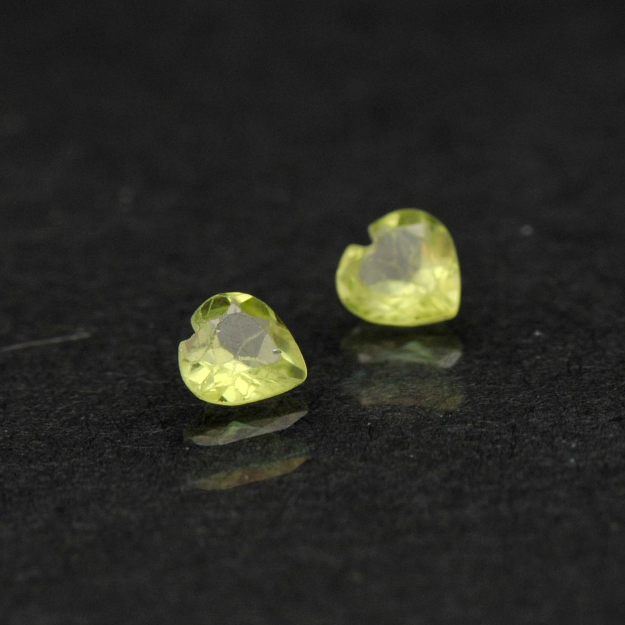 Pair of Peridot Heart-Shaped Loose Stones