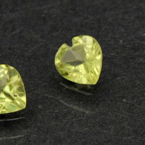 Pair of Peridot Heart-Shaped Loose Stones