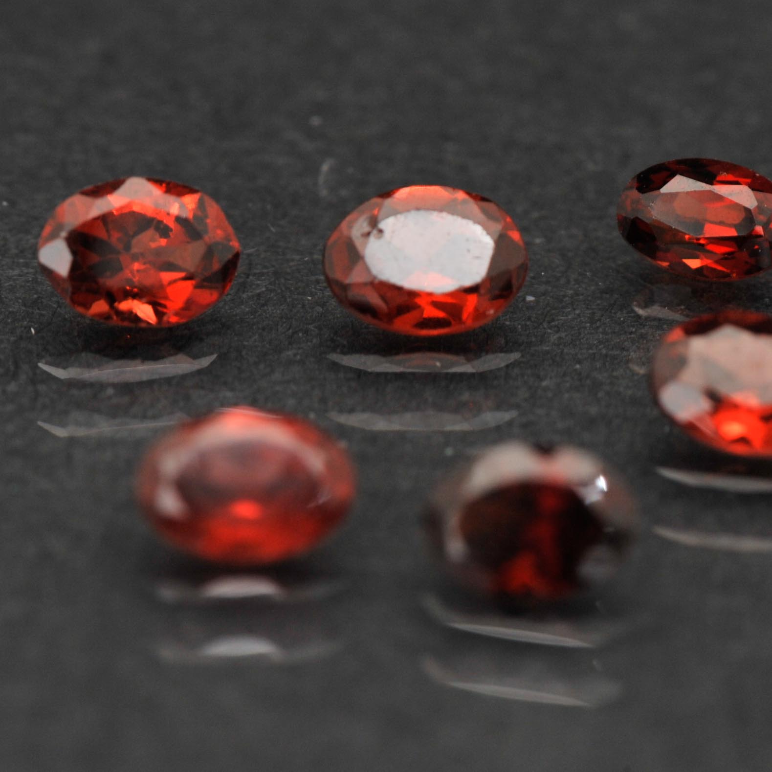Six Garnet Oval Cut Loose Stones