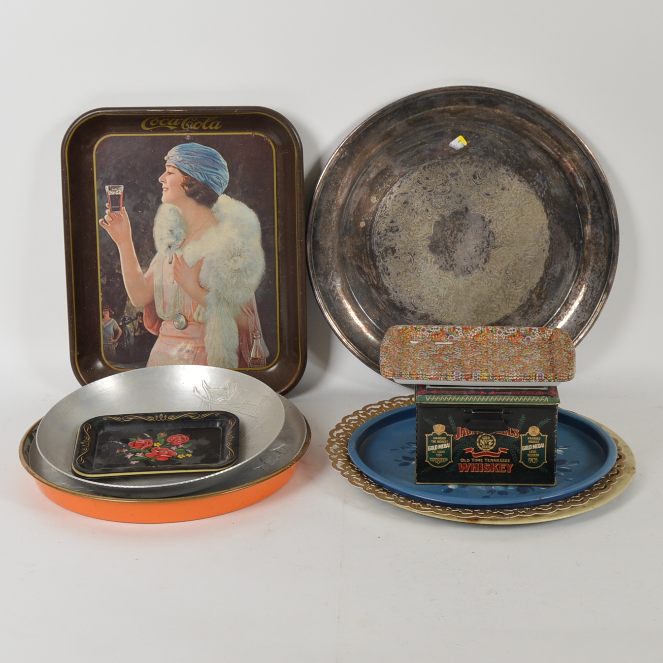 Assortment of Vintage Tin Trays