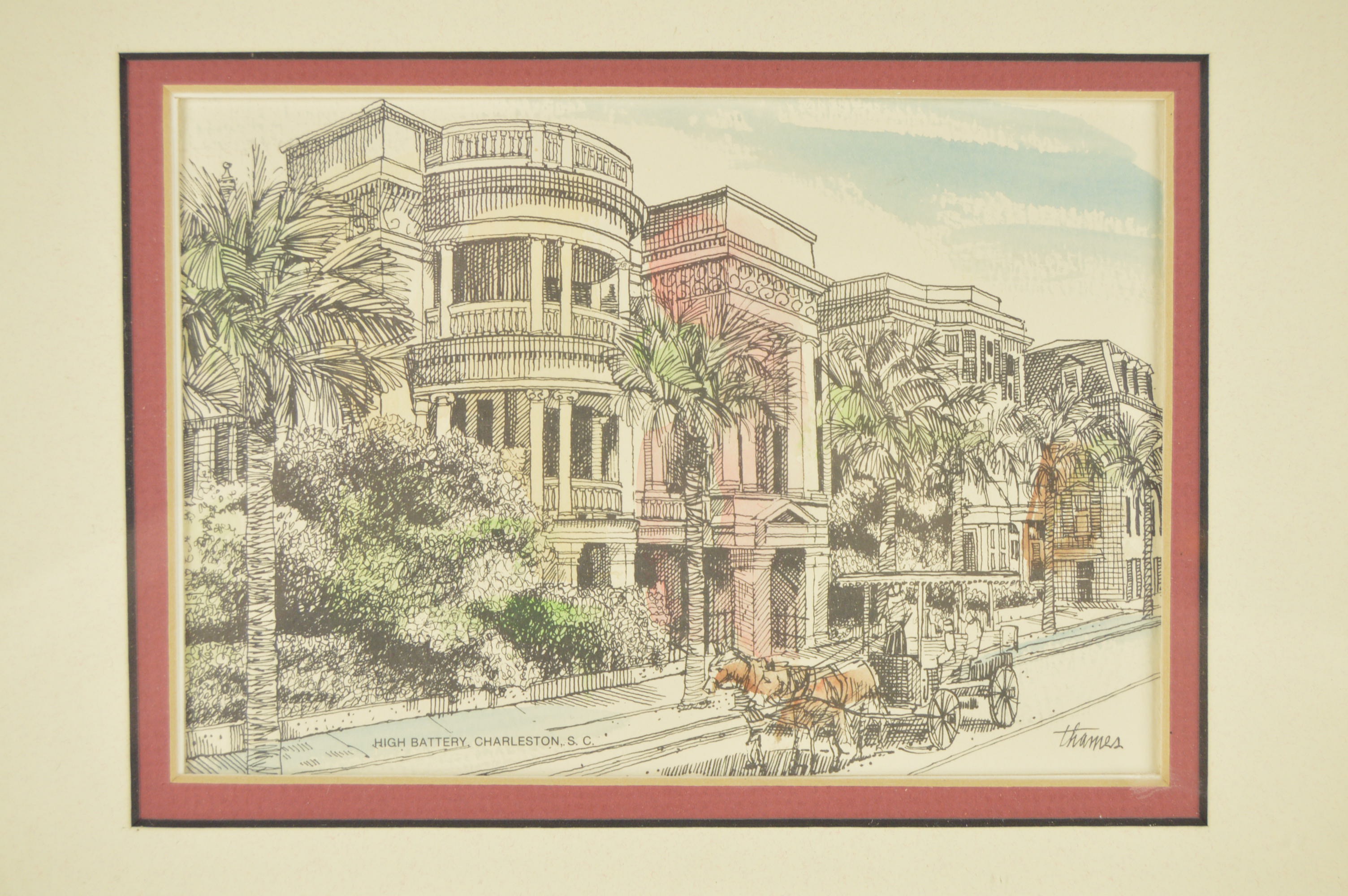 Framed Charleston, S.C. and Massachusetts Shell Prints