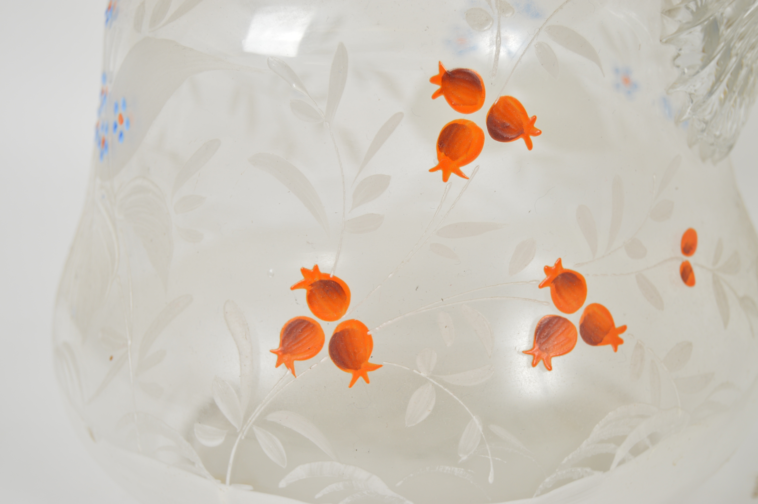 Glass Etched Pitcher and Beverage Glasses