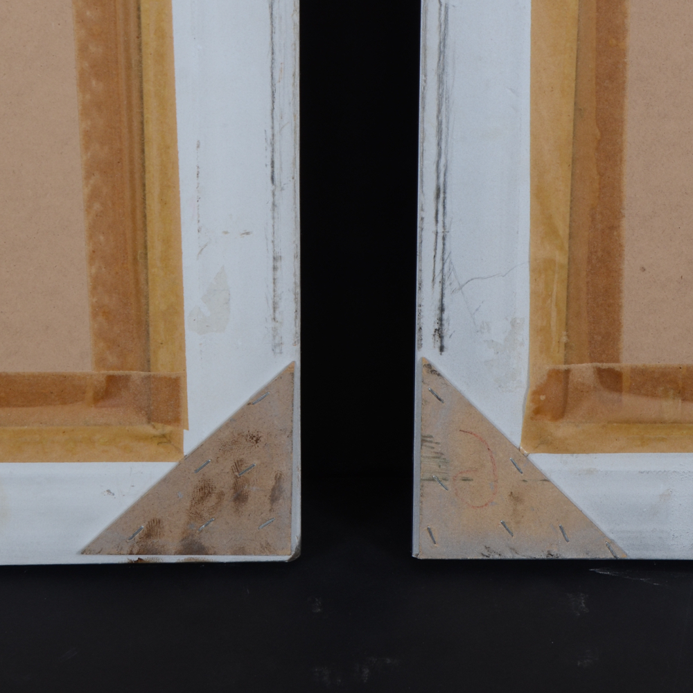 Pair of Arched Framed Beveled Mirrors