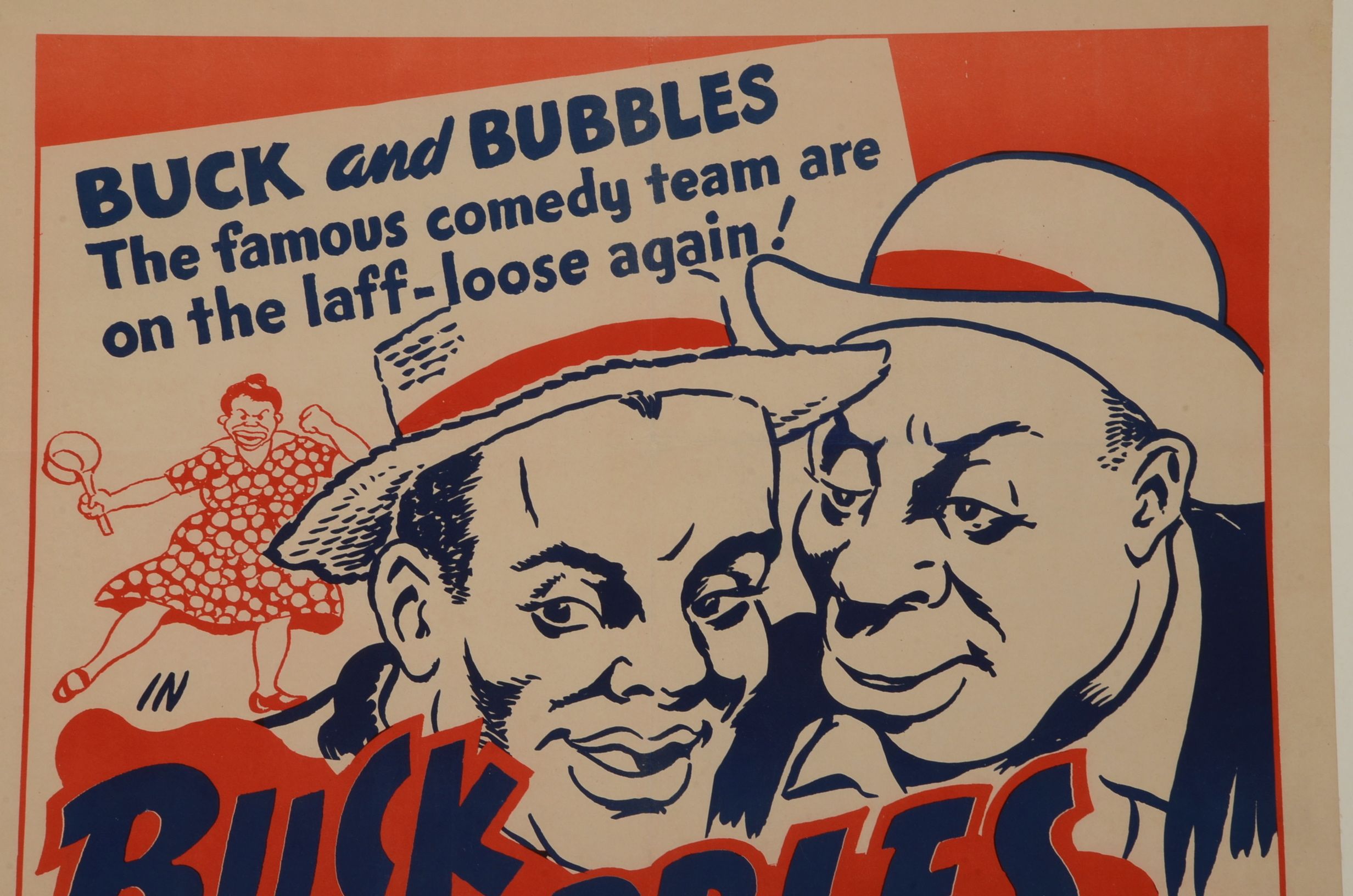 Vintage "Buck and Bubbles Laff Jamboree" Block Relief Poster