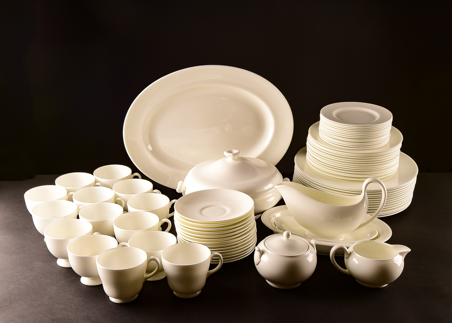 "Wedgwood White" Fine Bone China Service for Fourteen