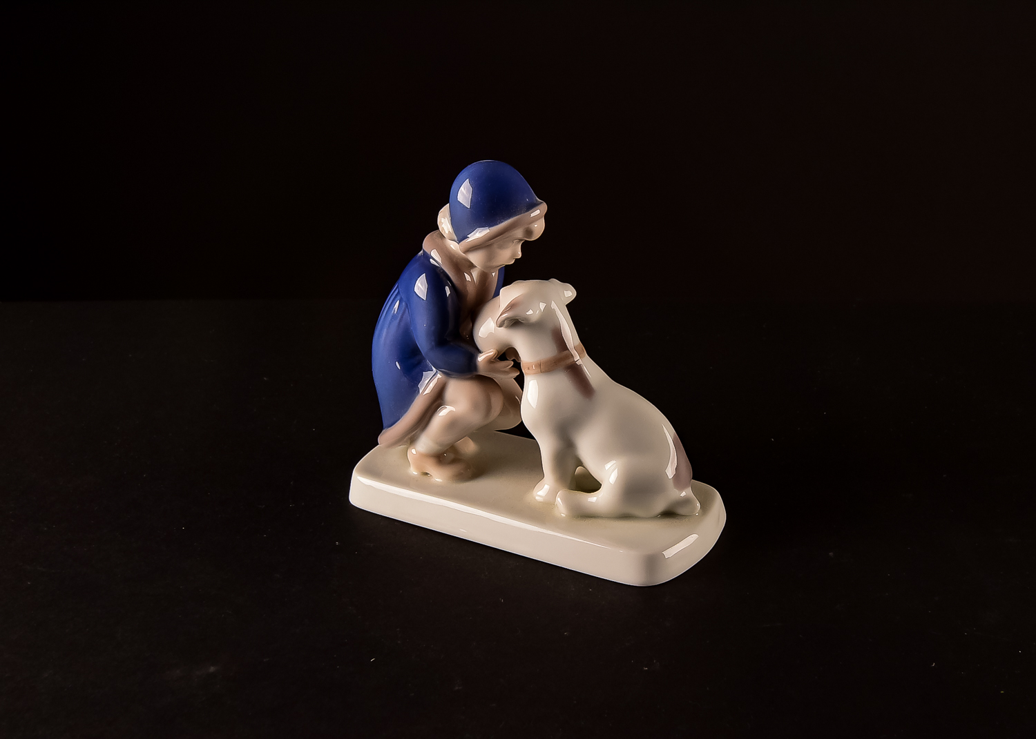 B&G Denmark Porcelain Figurine Girl with a Dog
