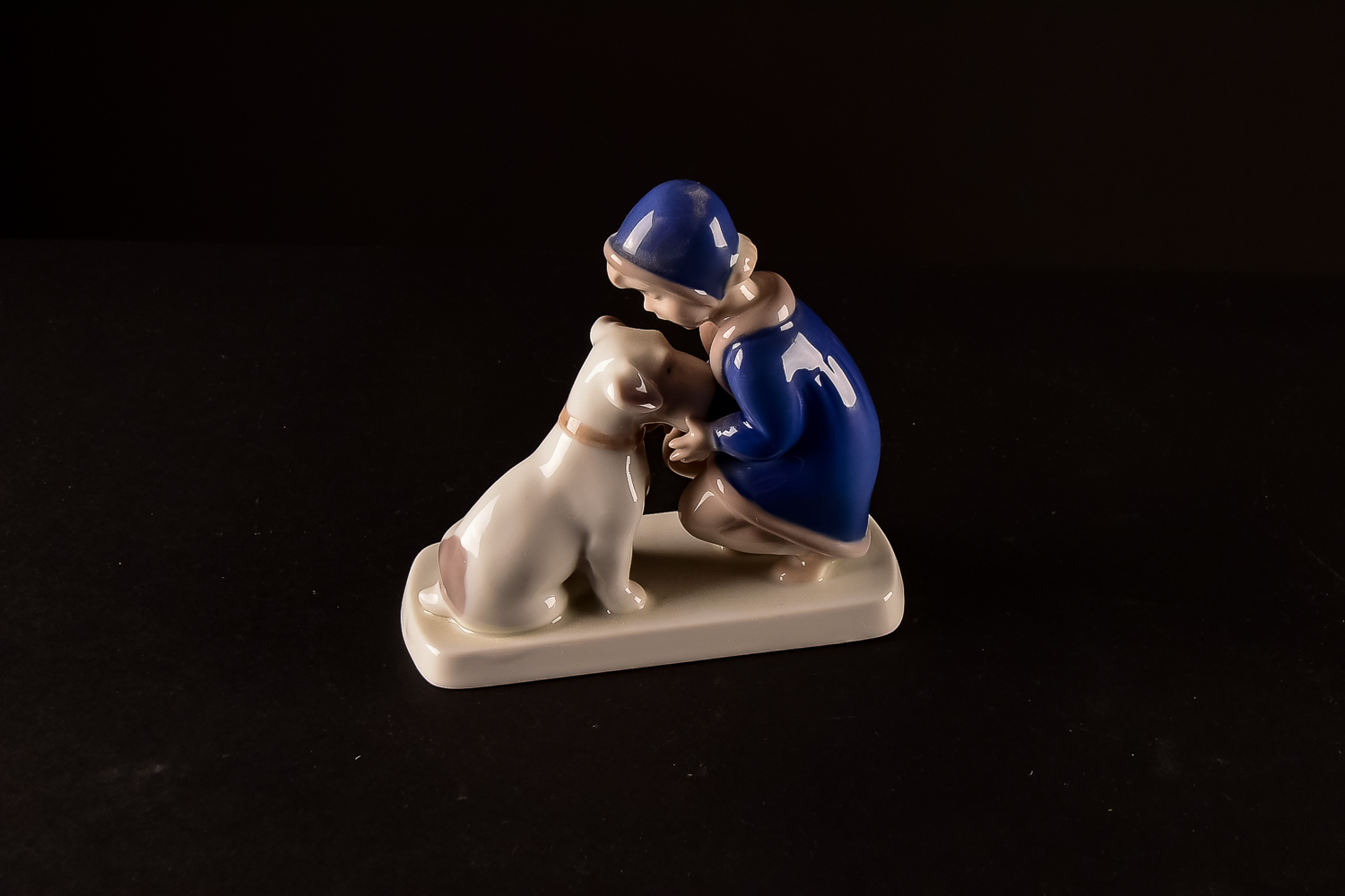 B&G Denmark Porcelain Figurine Girl with a Dog