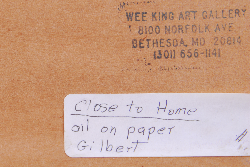 Oil on Paper titled "Close to Home" by Gilbert