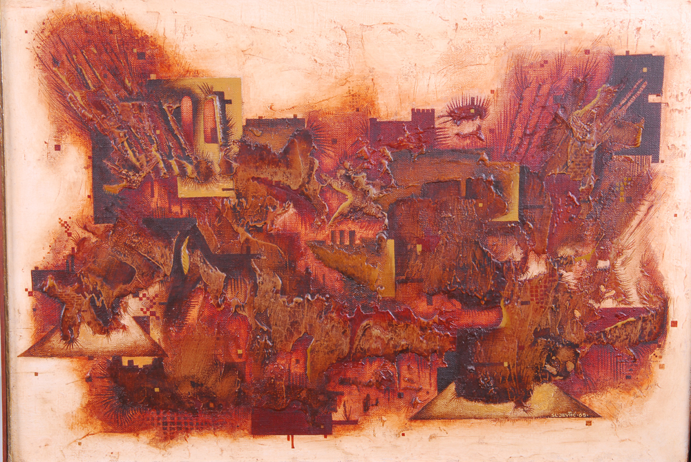 S.L. Jevtic Layered Oil on Canvas