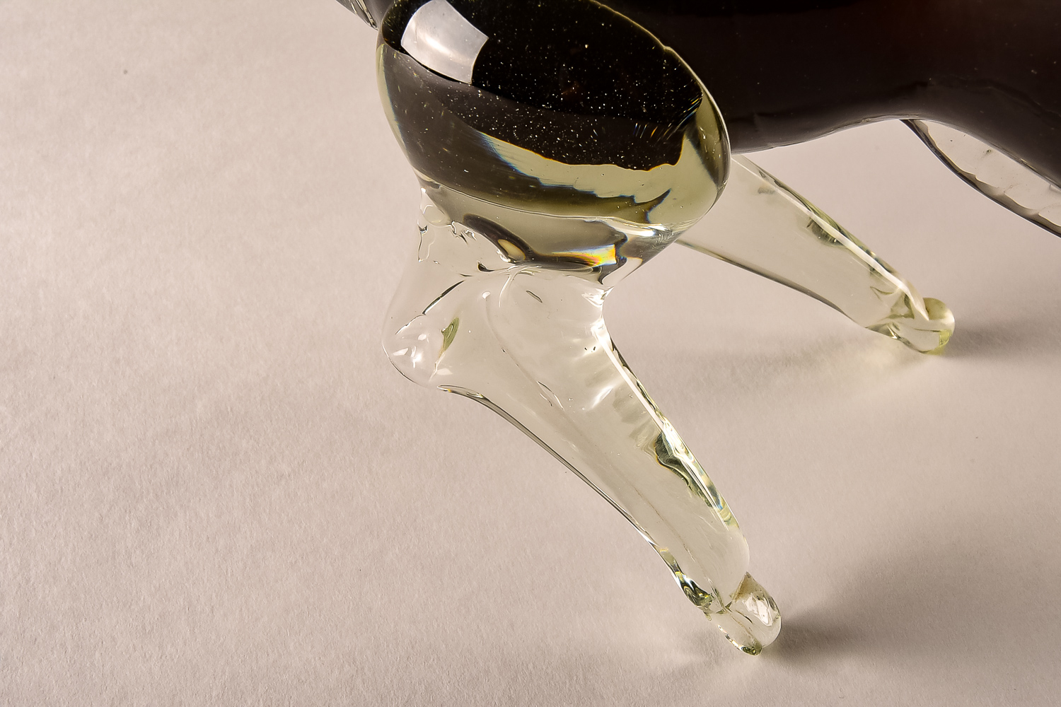 Hand-Blown Glass Bison Figurine