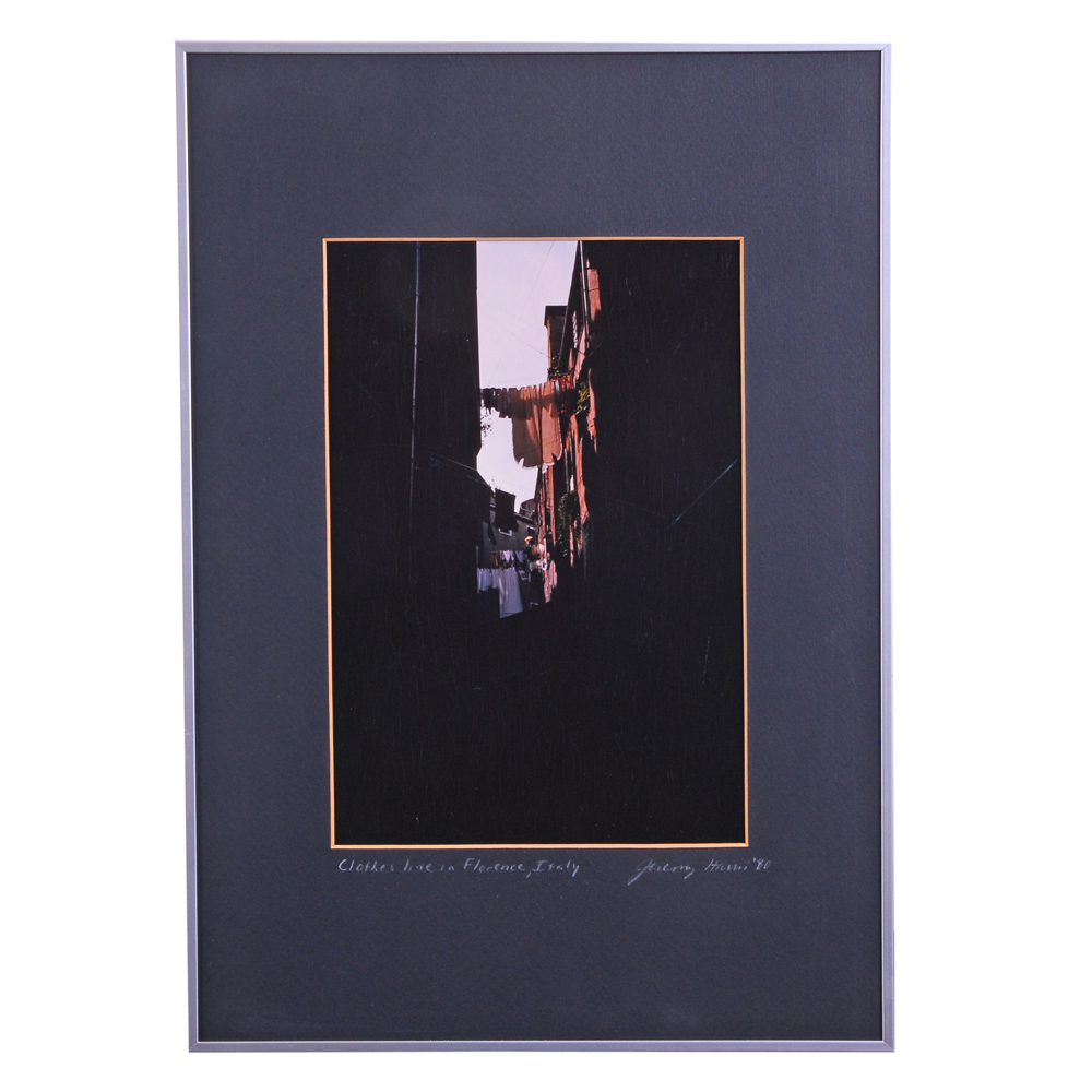 Signed Photograph Depicting Clothesline in Florence, Italy