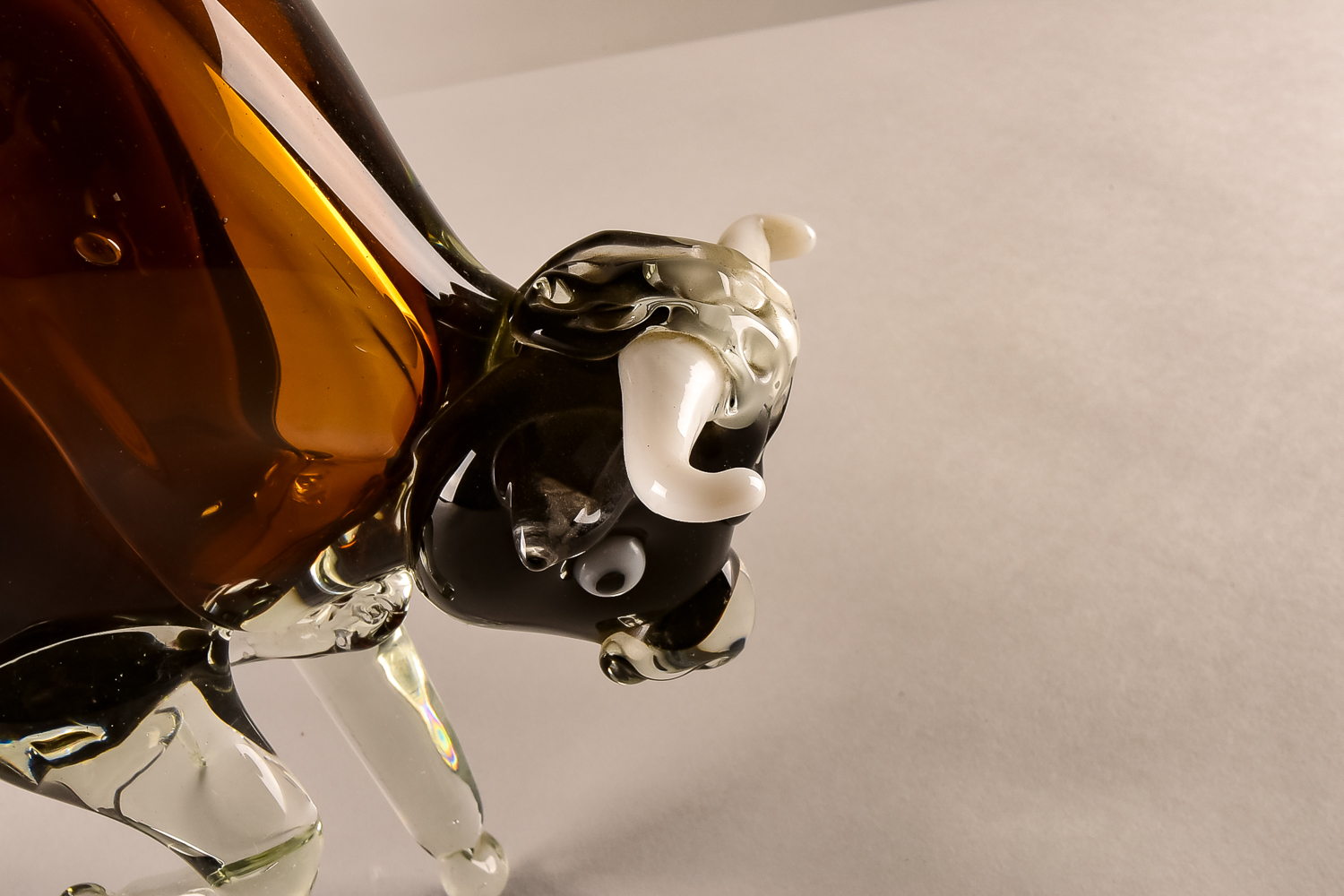 Hand-Blown Glass Bison Figurine