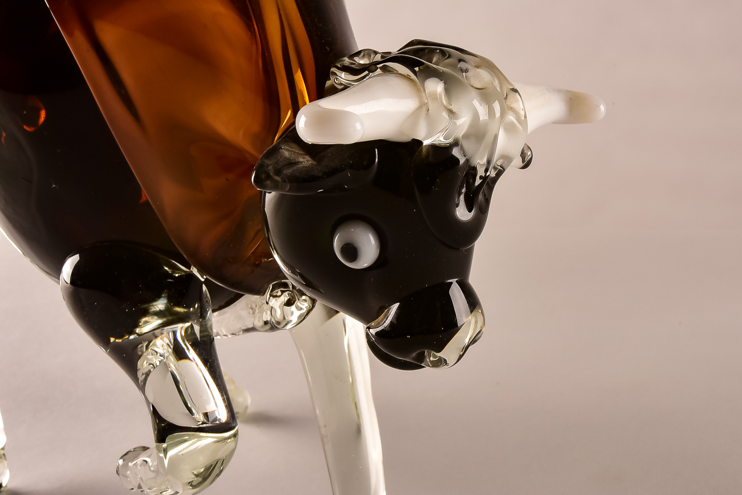 Hand-Blown Glass Bison Figurine