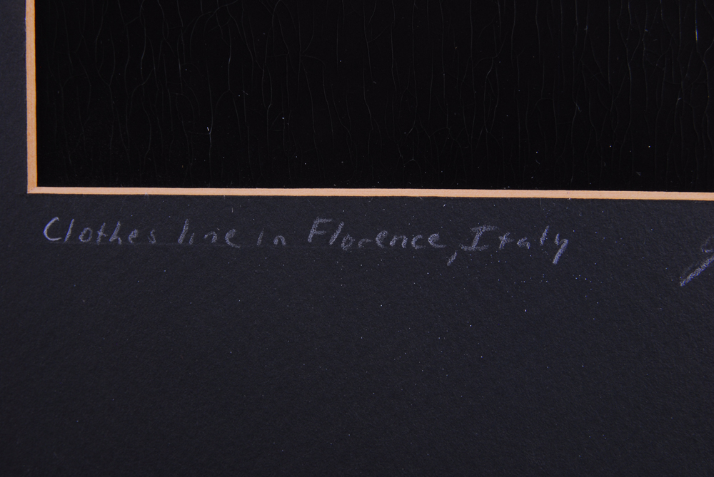 Signed Photograph Depicting Clothesline in Florence, Italy