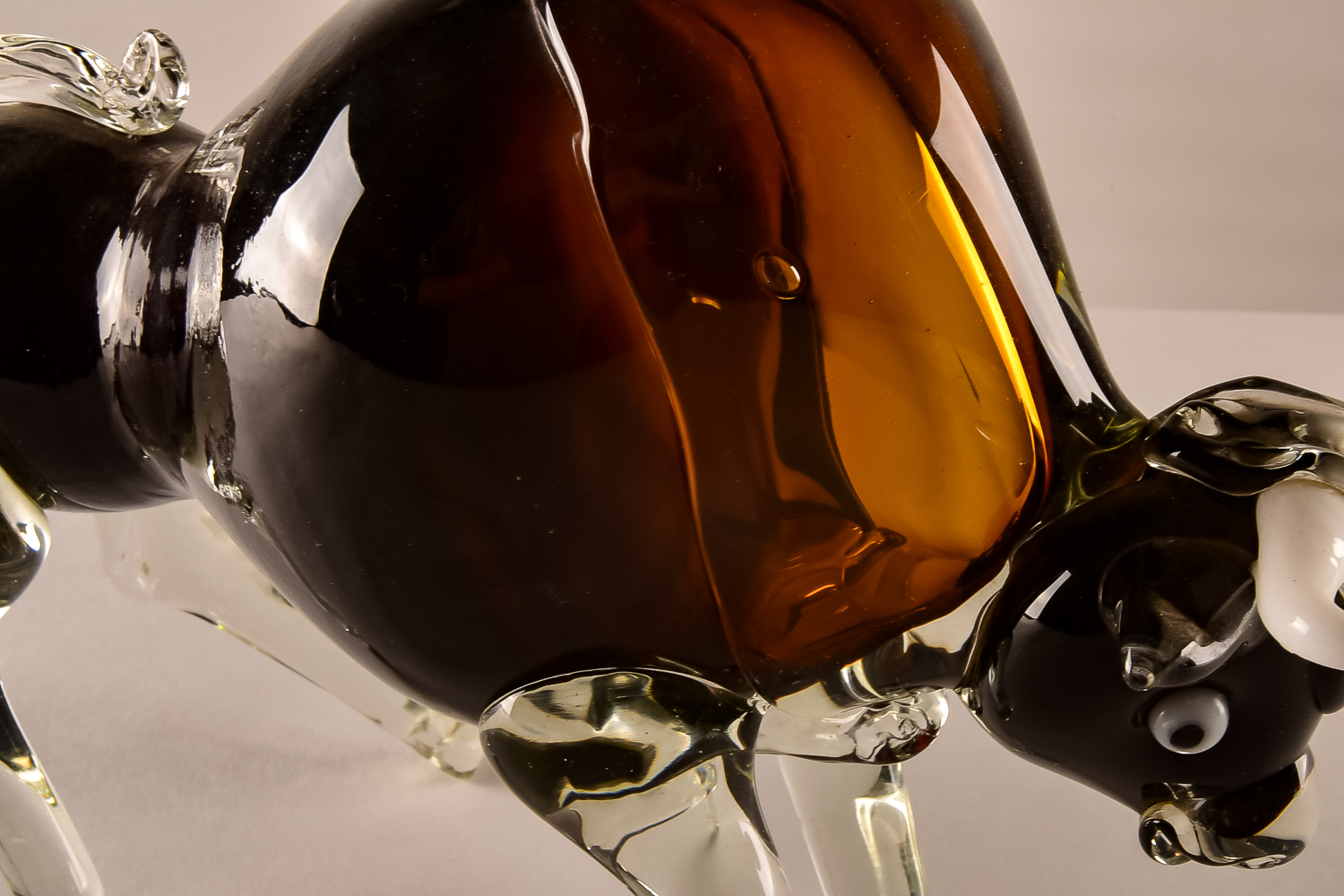 Hand-Blown Glass Bison Figurine