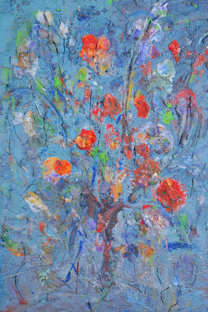 Pietro Lazzari "Fiori D Amore" Foam and Oil Painting