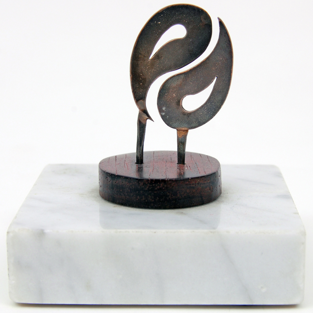 Sterling SIlver Sculpture on Marblized Stone Base