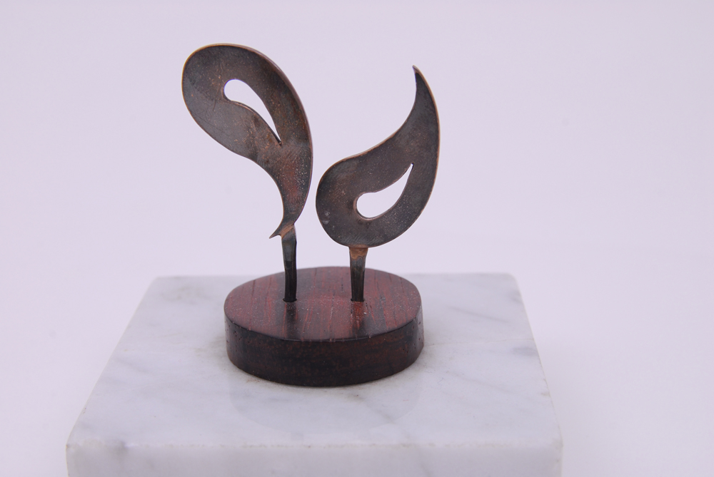 Sterling SIlver Sculpture on Marblized Stone Base