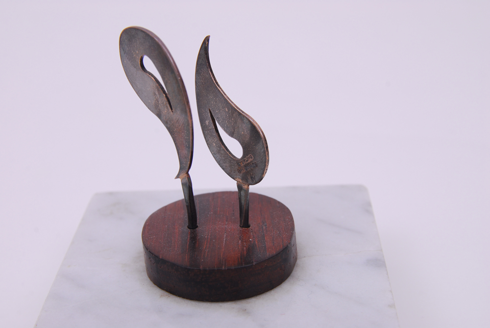 Sterling SIlver Sculpture on Marblized Stone Base