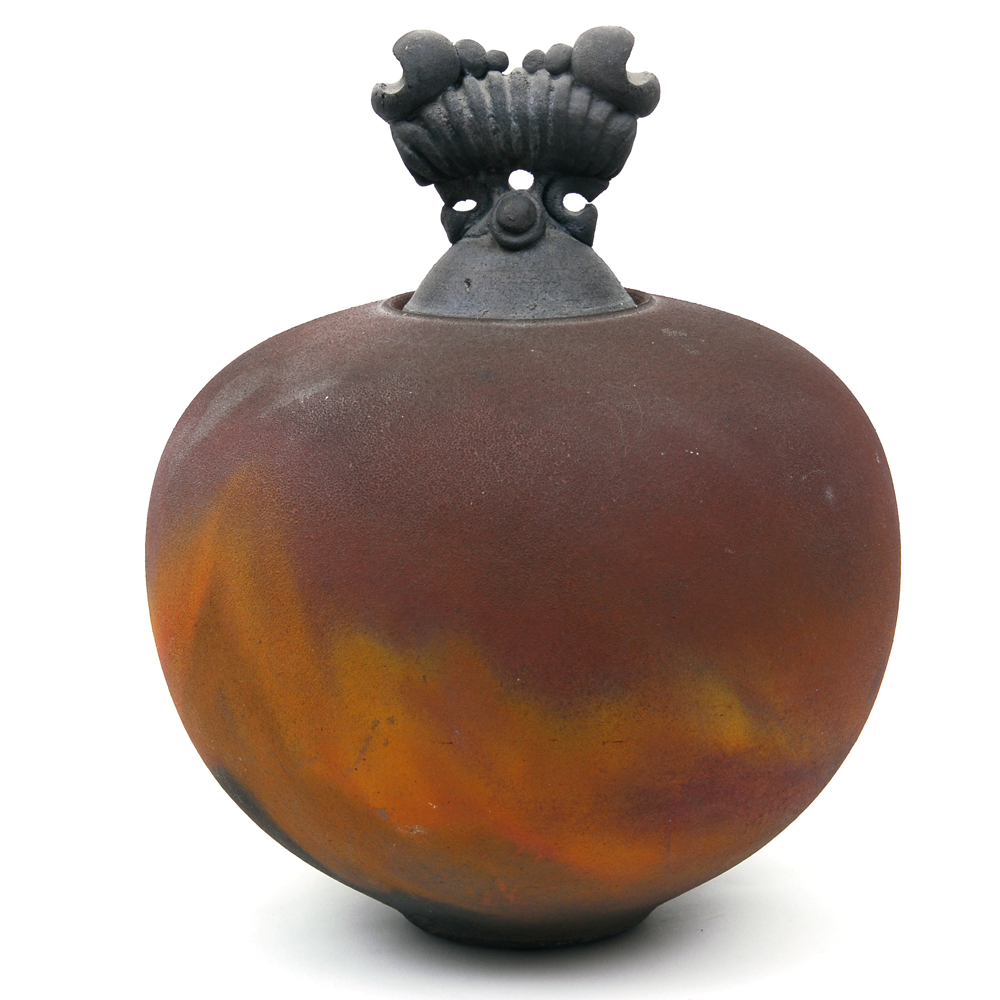 Signed Raku-Fired Vase