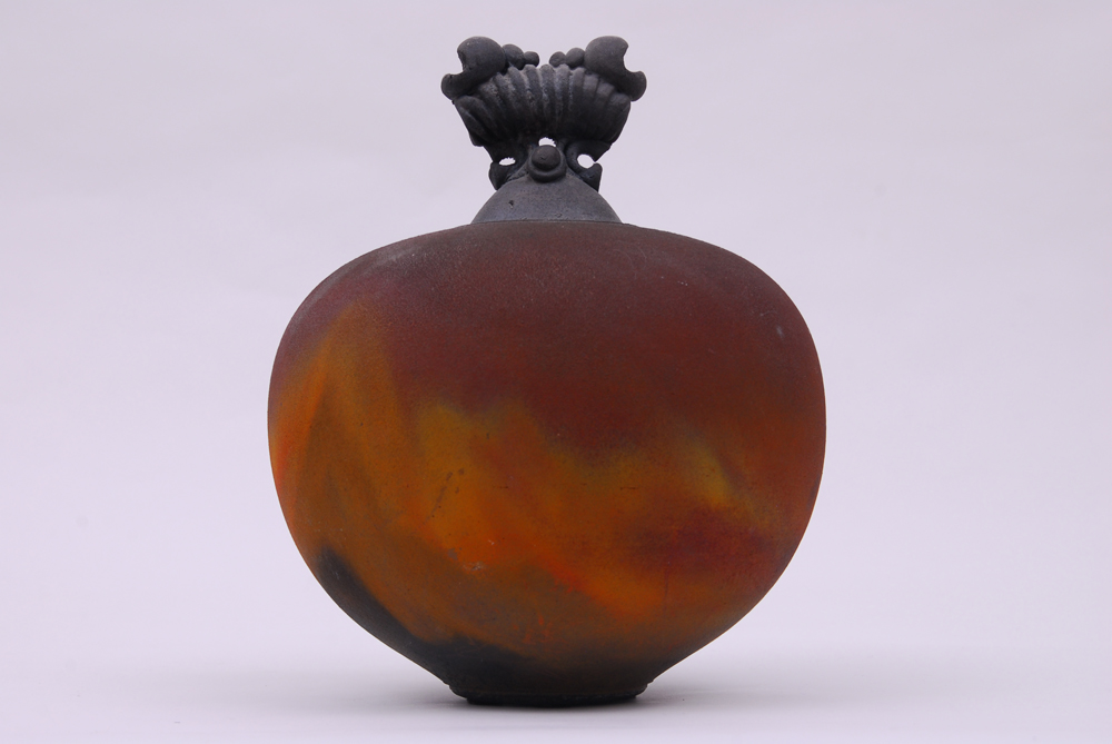 Signed Raku-Fired Vase
