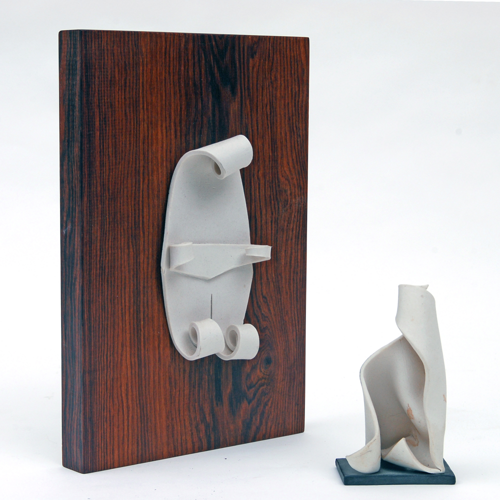 Pair of Rima Schulkind Clay Sculptures
