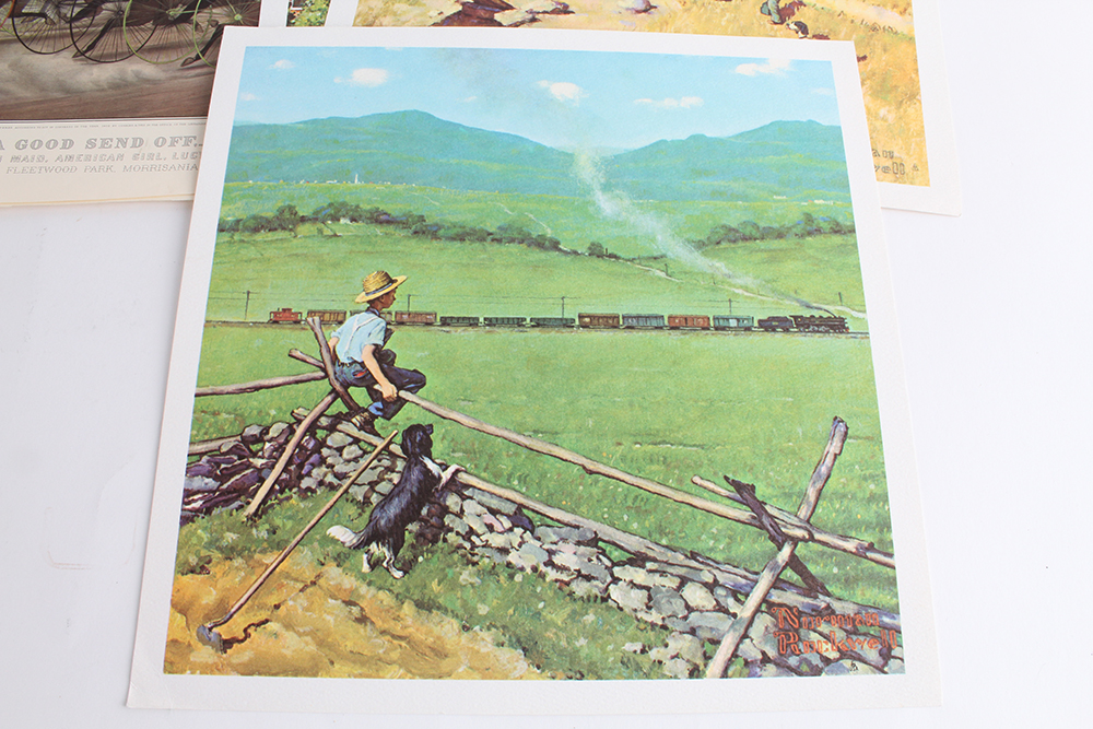 Norman Rockwell and Currier & Ives Offset Lithographs